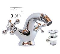 Rubinetto monoforo bide miscelatore doppio comando bagno ottone cromato 52345A