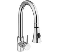 Rubinetto Monoforo Lavabo Cucina Acciaio Inox Doccetta h 370mm Hendi 810163