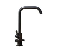 Rubinetto nero a doppia uscita con girevole a 360° per acqua fredda, rubinetto da giardino, design antigelo, doppia maniglia, rubinetto esterno per un facile controllo dell'acqua