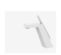 Rubinetto nero/cromio a faccia singola a manico singolo tappeti for lavello montato a ponte freddo e mixer caldo for i rubinetti della gru da bagno(White)