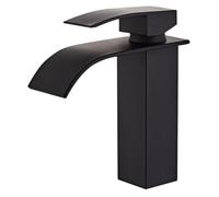 Rubinetto Nero per Lavatoio e Lavatrice in Rame e Acciaio | Stile Moderno, Superficie Liscia e Finitura Rivestita, per Cucina e Uso su Lavello Sostituzione Semplice