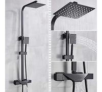 Rubinetto nero piovoso nero piovoso per piovosità termostatica del rubinetto a parete montato su vano da bagno miscelatore per la doccia set di rubinetti del rubinetto, nere termostatico a, nostatico