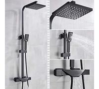 Rubinetto nero piovoso nero piovoso per piovosità termostatica del rubinetto a parete montato su vano da bagno miscelatore per la doccia set di rubinetti del rubinetto, nere termostatico a, nostatico
