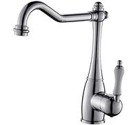Rubinetto Nostalgia 360 176; Rotazione Country Miscelatore Monocomando Ottone Con Maniglie In Ceramica for Lavelli Cromato