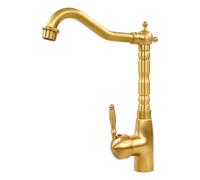 Rubinetto Nostalgie Retro Miscelatore monocomando in ottone massiccio per lavabo, con tubi flessibili da 3/8" e superficie antica (D32 mm)