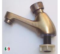RUBINETTO OTTONE COLLO CIGNO TEMPORIZZATO PER LAVABO - BRONZATO - BRONZO