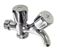 RUBINETTO PARETE DOPPIO ATTACCO 1/2" LAVATRICE ACQUA FREDDA BAGNO