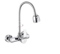 Rubinetto per acqua calda fredda da parete per cucina corpo valvola in ottone molla girevole universale per lavello lavanderia piscina(Switch up)