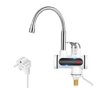 Rubinetto per acqua calda istantanea da 3000 W, 220 V, rubinetto elettrico con display digitale a LED, rubinetto elettrico a caldo e freddo in acciaio inox girevole a 360°
