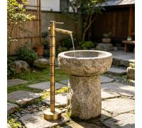 Rubinetto per acqua con idrante a pavimento con rubinetto antigelo, colonna per giochi d'acqua da giardino esterno, idrante da cortile in rame per patio e prato(Bottom inlet,69.5cm)