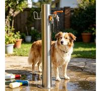 Rubinetto per Acqua da Giardino a Colonna d'Acqua Esterna, Idrante da Giardino in Acciaio Inossidabile 304 a Prova di Gelo per il Bagno degli Animali Domestici nel Cortile(B,Height: 86cm/33.9in)