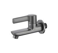 Rubinetto per acqua fredda a parete per piscina e bagno Maniglia singola a nido d'ape in schiuma beccuccio G1 2 compatibile per lavello rubinetto elegante design grigio