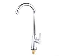 Rubinetto per acqua fredda in plastica cromata con testa rotante per un uso versatile in cucina bar o bagno comando a leva singola realizzato in materiale PP adatto a tubo standard G1/2 e foro ponte