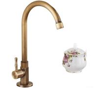 Rubinetto per acqua fredda in rame anticato Montaggio verticale Beccuccio rotante a 360 gradi Finitura in ottone per lavabo da giardino esterno Controllo a spirale Rubinetto singolo lunghezze multiple