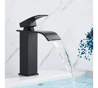 Rubinetto per bagno a cascata nera Lavabo Vanity Vessel Lavelli Miscelatore Rubinetto per acqua calda e fredda Rubinetti per lavabo monoforo Gru