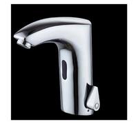 Rubinetto per bagno con sensore a infrarossi bianco, miscelatore per lavello da cucina in ottone montato sul ponte, alimentato a batteria, acqua calda e fredda