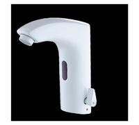 Rubinetto per bagno con sensore a infrarossi bianco, miscelatore per lavello da cucina in ottone montato sul ponte, alimentato a batteria, acqua calda e fredda