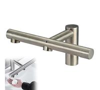 Rubinetto per bagno con sensore touchless 3 in 1, dispenser automatico di sapone e asciugamani ad aria calda/fredda, distanza di rilevamento da 3 a 12 cm, per lavandini da bagno(Silver)