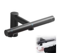 Rubinetto per bagno con sensore touchless 3 in 1, dispenser automatico di sapone e asciugamani ad aria calda/fredda, distanza di rilevamento da 3 a 12 cm, per lavandini da bagno(Black)