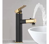 Rubinetto per Bagno di Lusso in Ottone con doccetta Estraibile, 3 modalità, Miscelatore per lavello Bianco e Grigio, Ideale per mobili Moderni e Design Elegante.