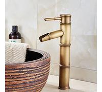 Rubinetto per bagno, rubinetto per lavabo in bronzo retrò, rubinetto monoforo per acqua calda e fredda, adatto per diametro interno da 32 mm a 40 mm