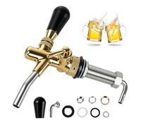 Rubinetto per Birra, Spina con Attacco G5/8 e Regolatore di Flusso, Rubinetto Compensatore con Funzione Schiuma Cromato Professionale per Spillatore Bar e Casa Accessori Impianto Spina