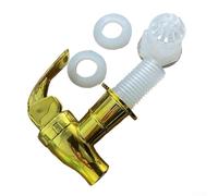 Rubinetto per bottiglia di vino in plastica con filettatura da 17 mm per erogatore di serbatoio dell'acqua, con meccanismo di controllo del flusso fluido (dorato)