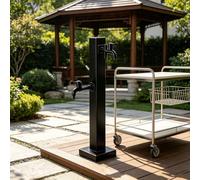 Rubinetto per colonna d'acqua da esterno Rubinetto da giardino indipendente Idrante da giardino montato a pavimento con rubinetto a doppia uscita e pistola a spruzzo(Stile 4,Height: 80cm/31.5in)