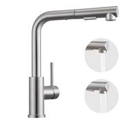Rubinetto per Cucina, BONADE 3 Funzioni Miscelatore Cucina Estraibile in Acciaio Inossidabile, 360° Girevole Cucina Rubinetto Miscelatore Monocomando con Doccetta per Cucina Lavello
