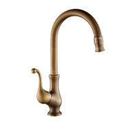 Rubinetto Per Cucina Monocomando Girevole A 360° Ottone Miscelatore Cucina Bocca Alta, Acqua Fredda E Calda Rubinetto Lavello Cucina, Vintage Anticato