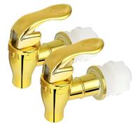 Rubinetto per dispenser di bevande da 2 pezzi, nessuna perdita Rubinetto in plastica PP dorata con parti di ricambio per dispenser di acqua con valvola per succhi, orsi, bevande
