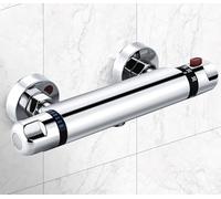 Rubinetto per doccia con termostato, miscelatore termostatico, termostatico, doccia a parete, con pulsante di sicurezza a 38 °C, miscelatore termostatico, rubinetto doccia in ottone