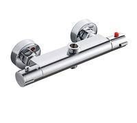 Rubinetto per doccia con termostato, termostato, miscelatore doccia, termostato, con 2 uscite, pulsante di sicurezza da 38 °C, protezione contro scottature, 20 - 50 ℃, superiore 3/4" + inferiore 1/2",