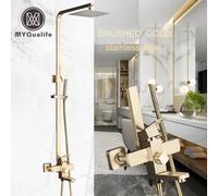 Rubinetto per doccia Miscelatori con beccuccio per vasca Montaggio a parete Soffione doccia a pioggia da 8 pollici + doccetta Set doccia per bagno Rubinetto