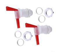 Rubinetto per fermentazione in plastica per erogazione di birra casalinga, vino e birra, beccuccio compatto da 11 x 8 cm, per barili d'acqua, feste all'aperto e uso in giardino - (2 pezzi)
