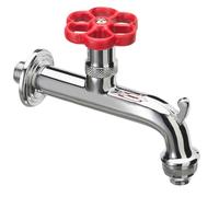 Rubinetto per Fontana da Giardino in Ottone Cromato con Ghiera in Tinta Belfer RUB/018 Rosso