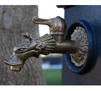 RUBINETTO per FONTANE IN OTTONE MOD. "DRAGONE CON LEVA" PAPILLON - FONTANA