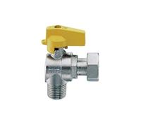 RUBINETTO PER GAS A SQUADRA CON DADO GIREVOLE - RACCORDO M1/2"xF3/4"