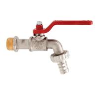 Rubinetto per Giardino a Sfera 3/4 con P.Gomma, da Esterno Ottone Leva Rossa