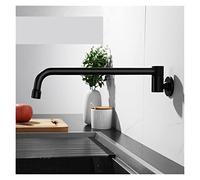 Rubinetto per il bagno, Elevato in ottone Pot Filler Tap Montaggio a parete Rubinetto da cucina singolo freddo e foro rotazione beccuccio nero cromato nickel dorato(Noir)