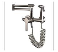 Rubinetto per il bagno, FODABILE rubinetti da cucina in ottone massiccio Miscelatore for lavabo in rubinetto caldo e freddo montati con pistola a spruzzo rotante miscelatore lavello(Nickel)