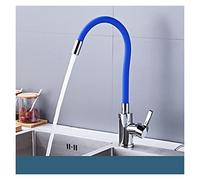 Rubinetto per il bagno, Gel di silice Nose Cucina Lavello Rubinetto multiplo Disponibile Calda Acqua fredda Miscelatore qualsiasi direzione montata a terra rotante(Blauw)