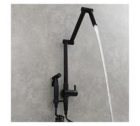 Rubinetto per il bagno, In-muro Singolo Freddo Rubinetto Pistola a spruzzo Set da cucina Lavabo Lanciata rotante telescopico allungato(Noir)