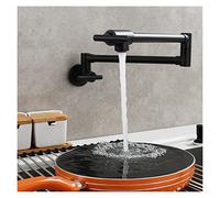 Rubinetto per il bagno, In-muro singolo rubinetto freddo cucina pieghevole bagno vanità doppio interruttore lavanderia rotante(Noir)