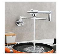 Rubinetto per il bagno, In-muro singolo rubinetto freddo cucina pieghevole bagno vanità doppio interruttore lavanderia rotante(Chrome)