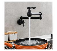 Rubinetto per il bagno, La stufa della cucina del rubinetto dell'acqua fredda singolo a muro può essere allungata e lavabo piscina antico(Noir)
