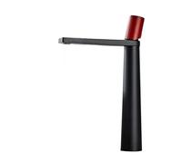 Rubinetto per il bagno, Miscelatore da bagno Rubinetto for lavabo da piano, Rubinetto monoforo con supporto singolo, Rubinetti for lavabo nero dal design nuovo for bagno Alto(SLT184L-BR)