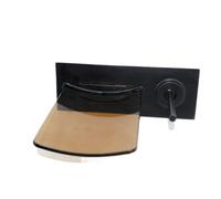 Rubinetto per il bagno, Miscelatore for lavabo a cascata con montaggio a parete in ottone a scomparsa, rubinetto for lavabo con cambio colore in nichel spazzolato per mobiletto(ORB)