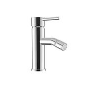 Rubinetto per il Bagno Miscelatore Monocomando per Bidet interamente in Ottone con finitura Cromato Design Tondeggiante Moderno per Scarico Automatico modello Ava