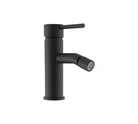 Rubinetto per il Bagno Miscelatore Monocomando per Bidet interamente in Ottone con finitura Nero Opaco Design Tondeggiante Moderno per Scarico Automatico modello Ava
